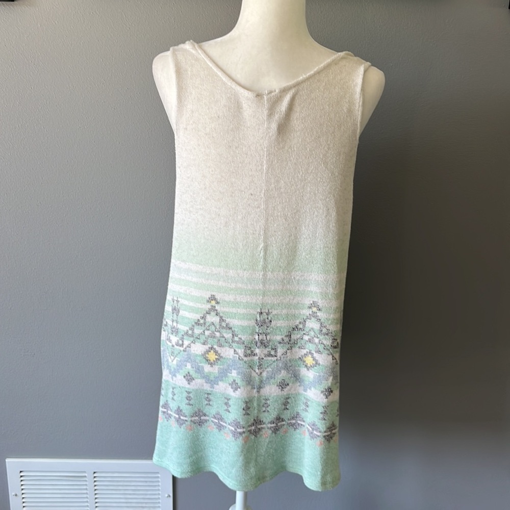 Blu Pepper Knit Racerback Tank Tunic Top Aztec Print - Picture 5 of 8